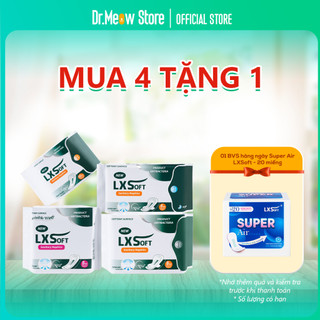 COMBO 4 Gói Băng Vệ Sinh bạc hà LXSoft nhập khẩu Hàn Quốc - Siêu thấm hút - Siêu mỏng cánh -  Thoải mái cả ngày dài