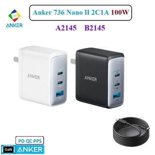 Củ Sạc Anker 736 Nano II 100W  A2145 B2145 | Công Nghệ Gan II | Hỗ trợ PD/PPS/QC 3.0