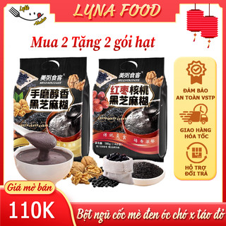 [Mua 2 Tặng 2 gói] Bột Mè Đen Óc Chó Nguyên Chất, Ngũ Cốc Mè Đen Táo Đỏ Dinh Dưỡng Tự Nhiên Tốt Cho Sức Khỏe