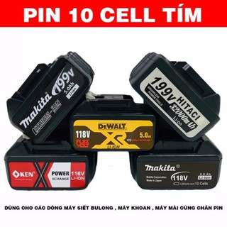 Pin máy siết bulong 10 cell - pin may khoan Chân pin phổ thông