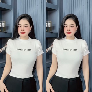 Áo Thun Tay Ngắn Cổ Cao Crotop Ôm body MIN MIN, Nga Tây Boutique