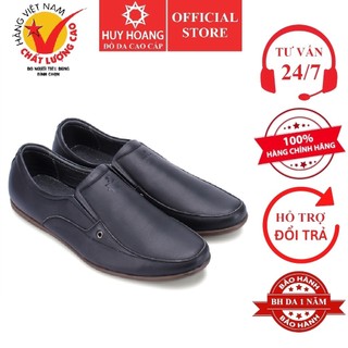 Giày nam Huy Hoàng da bò màu đen HP7123