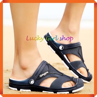 [MỚI-HOT] Giày Sandal Nam Dép Quai Hậu Bít Đầu PVC Siêu Nhẹ Siêu Êm Chống Thấm Nước Size 40-44 - Lucky Girl shop