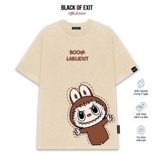 Áo thun unisex BLACK OF EXIT Labubu Boom phông tay lỡ nam nữ form rộng Local Brand