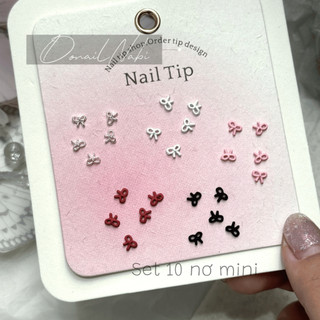Nơ nhựa supper mini đính móng phong cách hàn 10 charm
