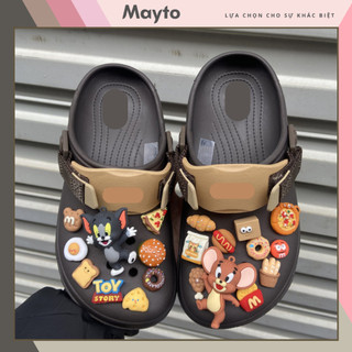 Set 20 Sticker, Charm 3D chủ đề Tom và Jerry Mayto gắn Dép Cross, Dép Sục, Cá Sấu JB-196