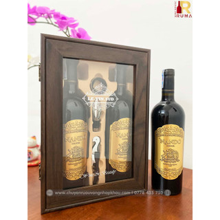 Set quà tặng tết rượu vang Chile Nando Reserva - Hộp kính mica 2 chai