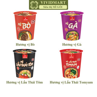 [LY LẺ] - VIFON - Mì ly Vifon 4 vị: Bò, Gà, Lẩu Thái Tomyum, Lẩu Thái Tôm (60g/ly)- Mì ly ăn liền Vifon, Vifon mì ly 60g