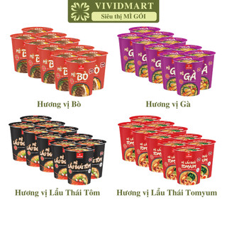 [SET 10 LY] - VIFON - Mì ly Vifon 4 vị: Bò, Gà, Lẩu Thái Tomyum, Lẩu Thái Tôm (60g/ly) - Mì ly ăn liền Vifon