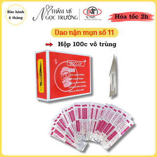 Dao nặn mụn số 11, dao rạch mụn, dao mổ số 11 ấn độ hộp 100 chiếc