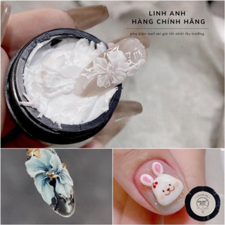 [Nail Giá rẻ] Gel khô màu trắng nặn thú, hoa nổi, gel nặn trắng, trong trang trí Nail k cần dùng liquid lưu huỳnh