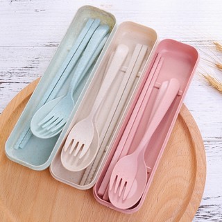 Bộ thìa , dĩa, đũa 3 chi tiết bằng lúa mạch an toàn sức khỏe 1601