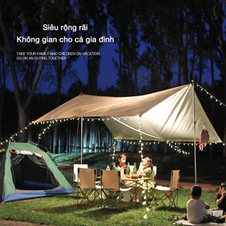 Tấm tăng lều tank bạt che nắng chống mưa bạt cắm trại dã ngoại dày rộng vái 210D Oxford tráng bạc