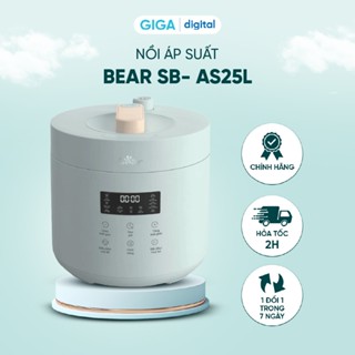 Nồi áp suất điện Bear 2,5L SB-AS25L - Giắc cắm 2 chấu, bảng điều khiển tiếng Việt dễ sử dụng