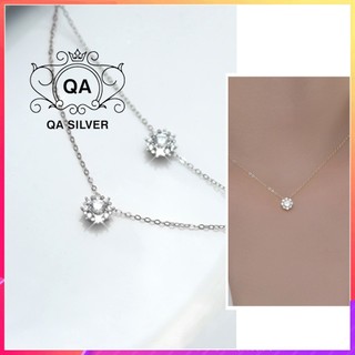 Dây chuyền bạc 925 mặt hoa tuyết đính đá Vòng cổ nữ S925 SNOW QA SILVER Necklace NE231202
