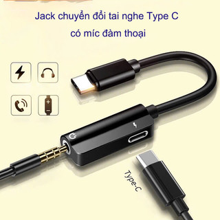 Jack chuyển đổi tai nghe Type C sang jack 3.5 có míc đàm thoại cho điện thoại