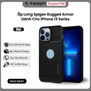 Ốp Lưng Spigen Iphone 13 Pro Max Rugged Armor Matte Black