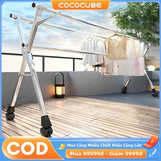 COCO Giàn phơi quần áo Sào Treo đồ thông minh dạng giá phơi gấp gọn có  thiết kế kiểu sào inox Cao cấp Siêu Bền có bánh