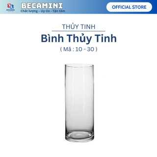 Bình thủy tinh trụ tròn 10x30cm