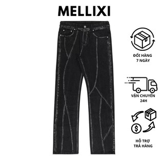  Quần jean nam nữ unisex quần ống đứng quần jean ống xuông đứng cạp cao hottren MELIXI 