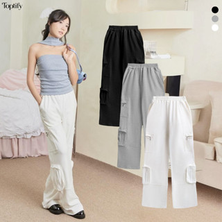 Quần thun Jogger túi hộp TOPTIFY phối dây kéo Calista Jogger Pants QT25