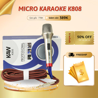 Micro Karaoke KAW K808/K820 Chống Hú, Lọc Âm, Hát Hay, Dây Dài 5m, Sử Dụng Trong Gia Đình