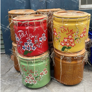 Hủ/Khạp Gốm Đựng Gạo/Lúa Có Nắp Từ 3Kg Đến 10kg - Dùng Muối Dưa Cà - Gốm Men Đẹp Dày
