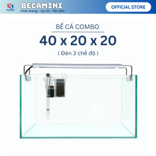 Bể cá mini 40cm COMBO ĐẦY ĐỦ (Chọn Mẫu), hồ cá mini cỡ lớn dùng nuôi thủy sinh