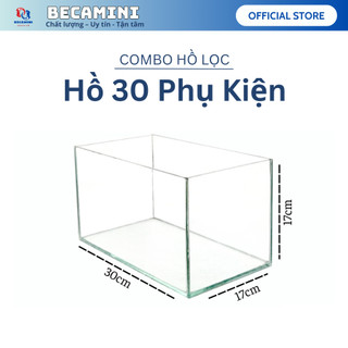 Bể cá mini để bàn 30cm TẶNG KÈM phụ kiện trang trí