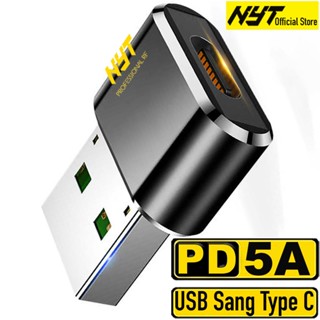 Đầu Chuyển USB Đực Sang Type C Cái Hỗ Trợ Sạc Nhanh PD 5A Hợp Kim Cao Cấp