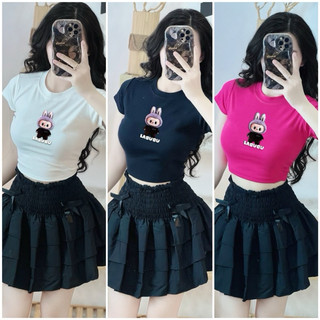 Áo croptop in gấu la la bu bu siêu hot crbule