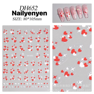 sticker tim sao nhỏ dán trang trí móng