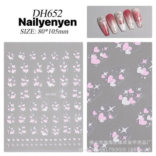 sticker tim sao nhỏ dán trang trí móng