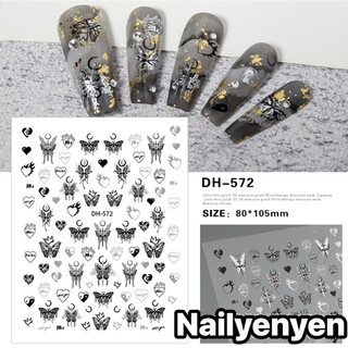 sticker bướm metan dán trang trí móng