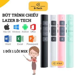 Bút trình chiếu Powerpoint, đèn laser, chuyển slide, pin sạc B-TECH, bút thuyết trình, bút laser, bút chỉ máy chiếu