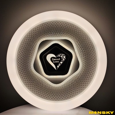 Đèn ốp treo trần MONSKY MOVAX 50cm trang trí trong nhà siêu đẹp + BÓNG LED 3 màu ánh sáng