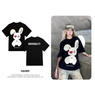 Áo thun Local Brand TRENDIVISION/RABIT Cotton 100% Unisex Nam Nữ Form Rộng Tay Lỡ Oversize