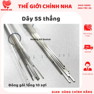 10 sợi dây ss thẳng chỉnh nha , size16x16 16x22 17x25 18x22 18x25 19x25 vật liệu chỉnh nha