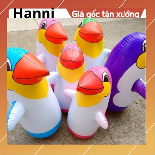 Đồ chơi lật đật bơm hơi hình chim cánh cụt cho trẻ em làm quà tặng Hanni