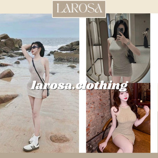 (Ảnh thật) Đầm Body Cổ Yếm Sát Nách Len Đũa Phong Cách Năng Động, Dạo Phố by LAROSA V000549