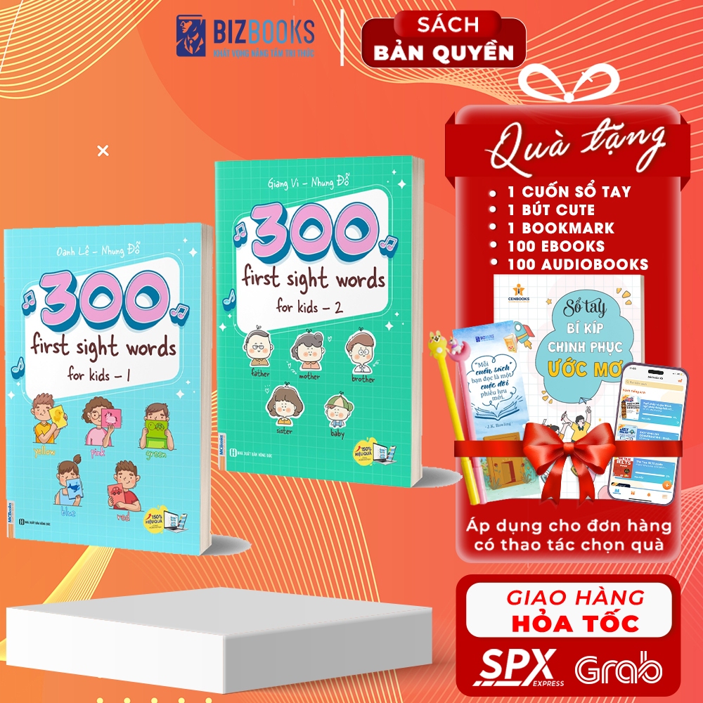 Sách - Combo 300 First Sight Words For Kid (Tập 1 + Tập 2)