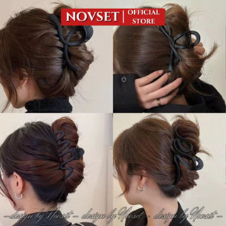 Kẹp Tóc càng cua size lớn NOVSET Cài Tóc Sóng Nhám acrylic Dịu Dàng Cho Nữ 16881 [T1-KHO1]