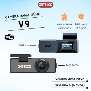 Camera hành trình ô tô wifi ONTEKCO V9/ Q3 360 độ Full-HD 1080P có hiển thị tốc độ trên màn andorid , kết nối điện thoại