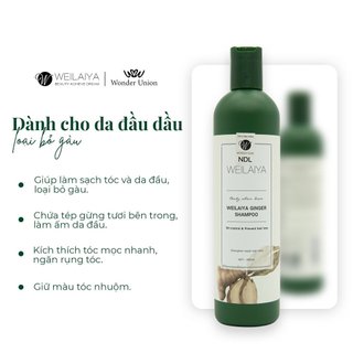 Dầu gội gừng trắng ngăn rụng và kích mọc tóc Weilaiya Ginger Shampoo 400ml