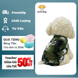 Áo ba lỗ thun co giãn 4 chiều dành cho chó mèo từ 1-20kg hoạ tiết lá cây từ lù pet shop freeship