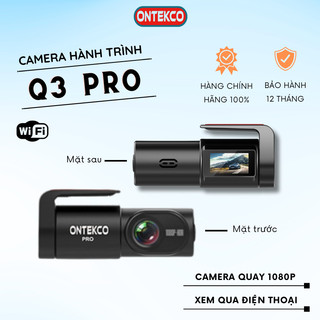 Camera Hành Trình Ô Tô hiển thị tốc độ ONTEKCO Q3 Pro kết nối màn hình android. xem qua điện thoại. BH 12 tháng