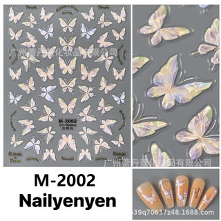 sticker bướm nổi 5D dán trang trí móng