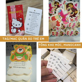 Tag, mac quần áo trẻ em, combo 100 cái