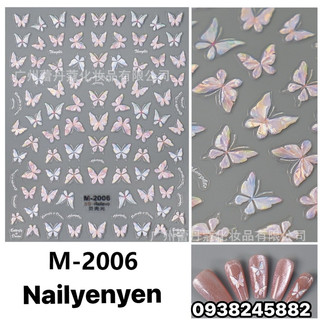 sticker bướm nổi 5D dán trang trí móng