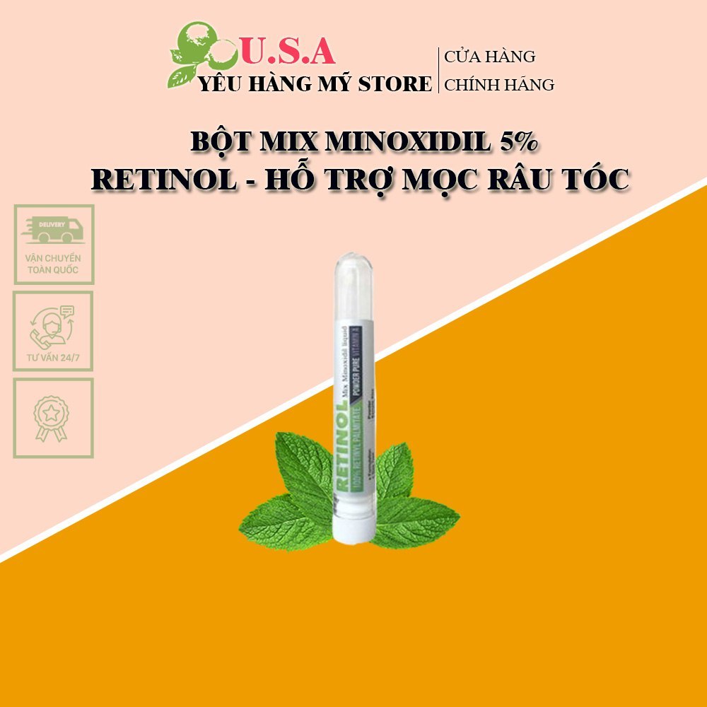 Bột Retinol Mix Minoxidil Hổ Trợ Mọc Tóc, Râu